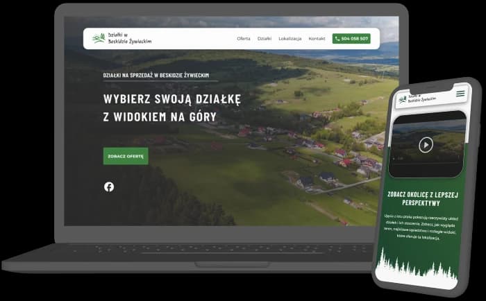 Strona ofertowa niruchomości w Beskidach