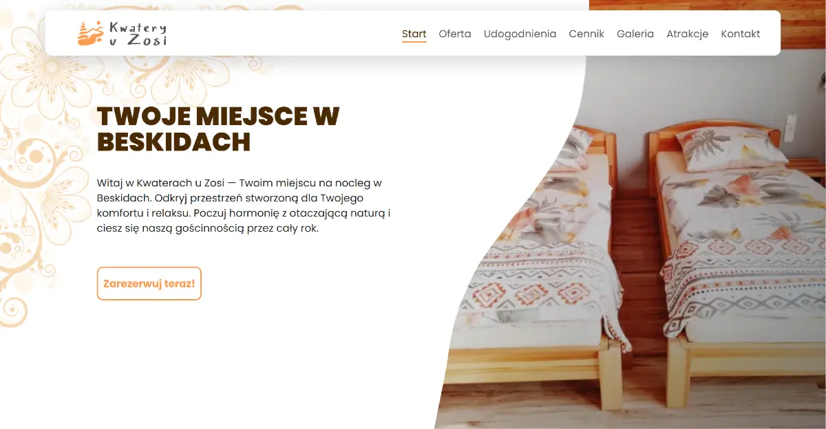 Strona internetowa restauracji Adona - Layout