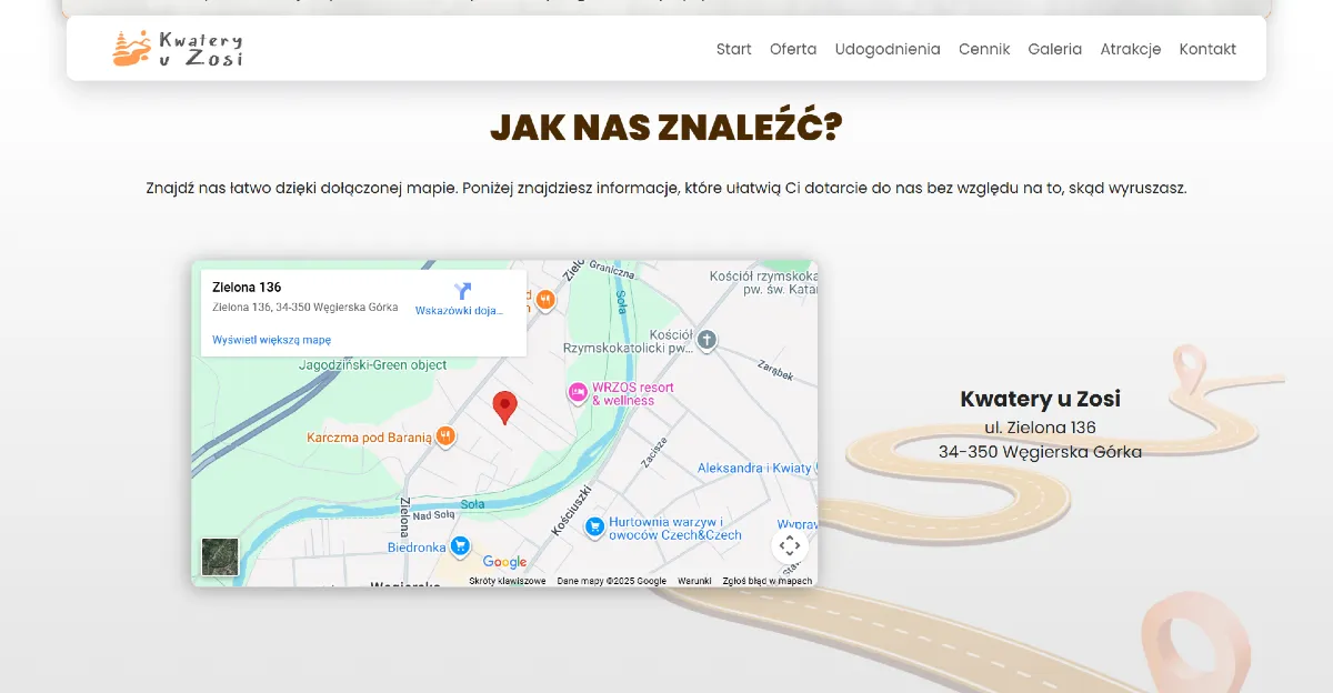 Strona internetowa restauracji Adona - Layout