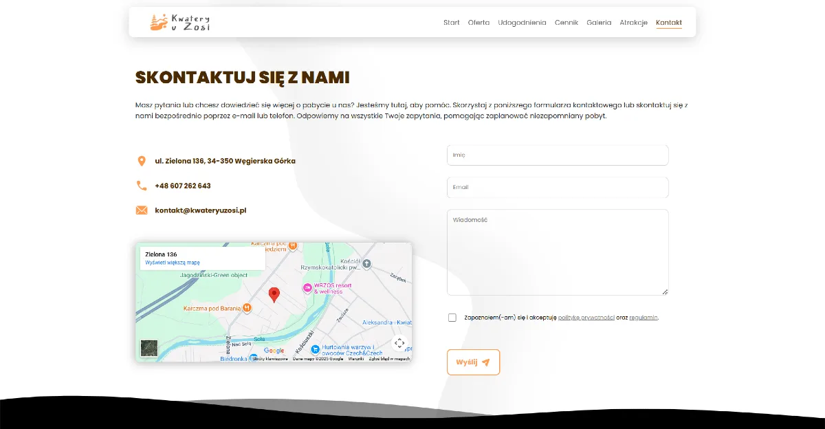 Strona internetowa restauracji Adona - Layout